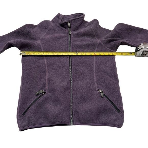 IBEX Womens USA Made 100% Wool Full Zip Sweater Mock Neck Purple Large Vintage - Picture 13 of 14